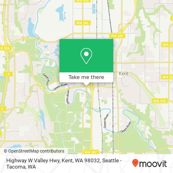 Highway  W Valley Hwy, Kent, WA 98032 map