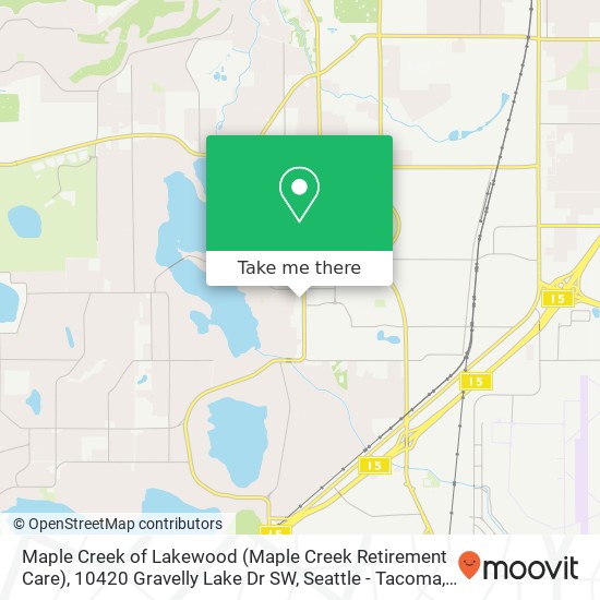 Mapa de Maple Creek of Lakewood (Maple Creek Retirement Care), 10420 Gravelly Lake Dr SW