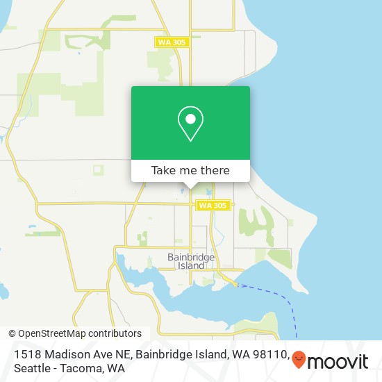 Mapa de 1518 Madison Ave NE, Bainbridge Island, WA 98110