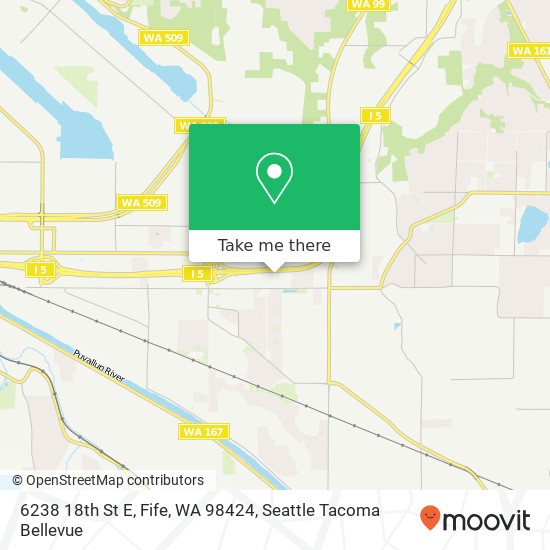 Mapa de 6238 18th St E, Fife, WA 98424