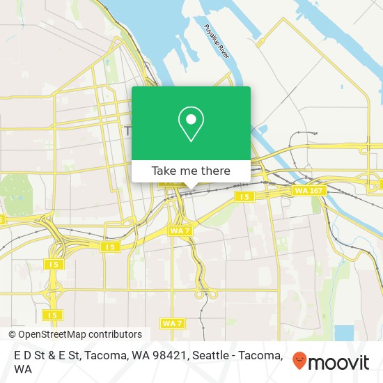 Mapa de E D St & E St, Tacoma, WA 98421