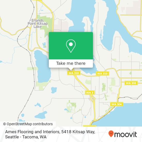 Mapa de Ames Flooring and Interiors, 5418 Kitsap Way