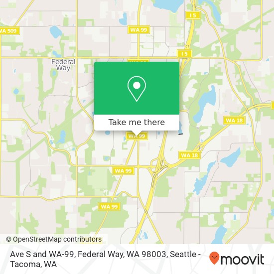 Ave S and WA-99, Federal Way, WA 98003 map