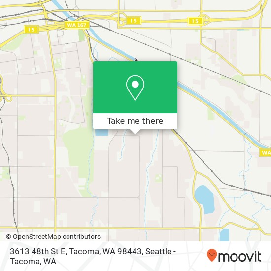 Mapa de 3613 48th St E, Tacoma, WA 98443