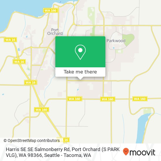 Mapa de Harris SE SE Salmonberry Rd, Port Orchard (S PARK VLG), WA 98366