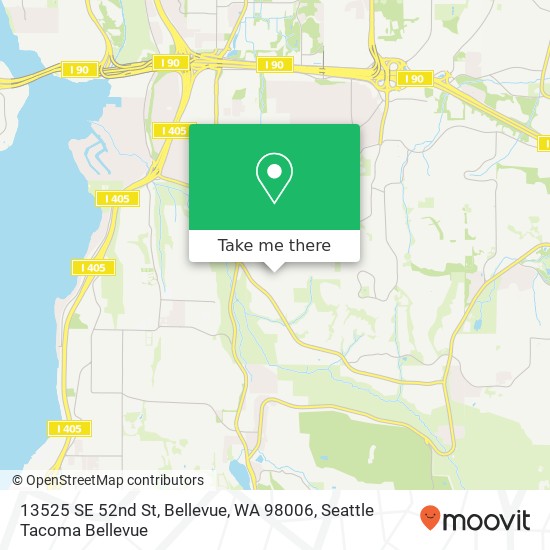 Mapa de 13525 SE 52nd St, Bellevue, WA 98006