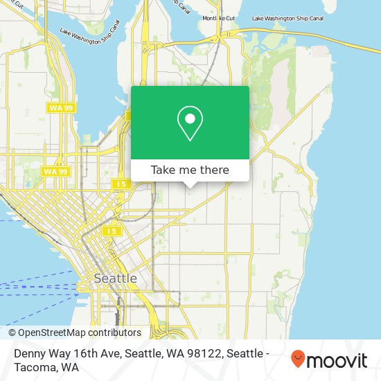 Mapa de Denny Way 16th Ave, Seattle, WA 98122