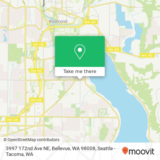 Mapa de 3997 172nd Ave NE, Bellevue, WA 98008