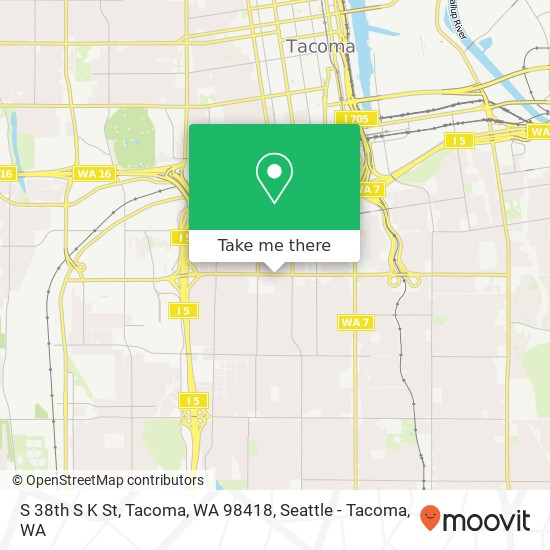 S 38th S K St, Tacoma, WA 98418 map