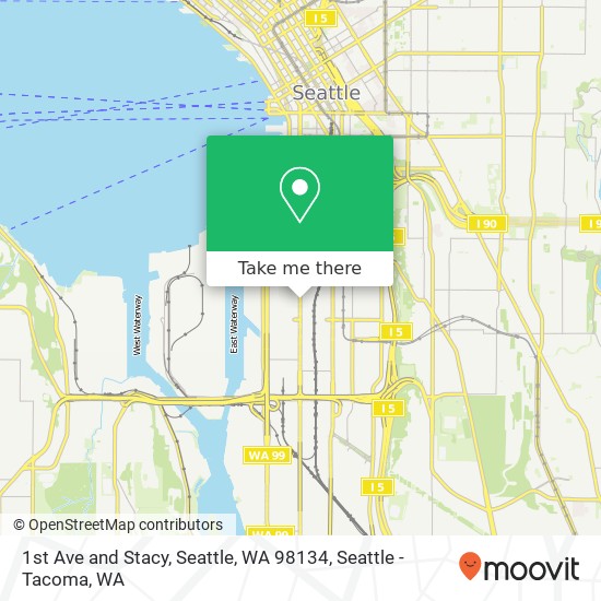 Mapa de 1st Ave and Stacy, Seattle, WA 98134