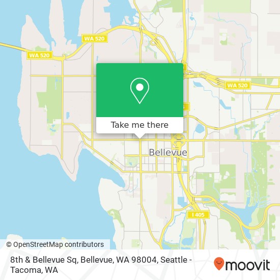 Mapa de 8th & Bellevue Sq, Bellevue, WA 98004