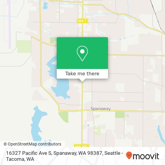 Mapa de 16327 Pacific Ave S, Spanaway, WA 98387