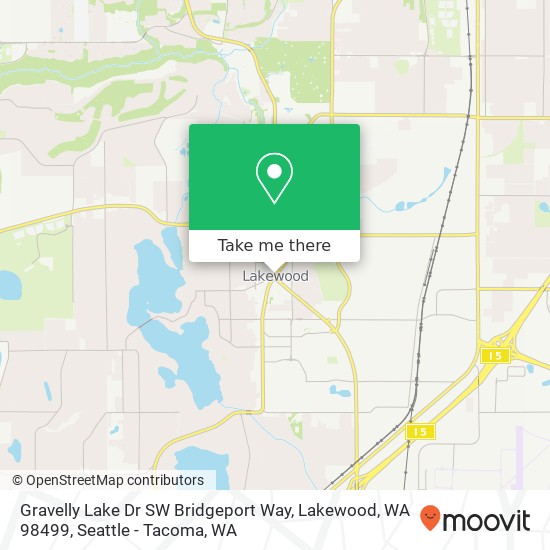 Mapa de Gravelly Lake Dr SW Bridgeport Way, Lakewood, WA 98499