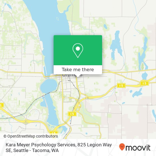 Mapa de Kara Meyer Psychology Services, 825 Legion Way SE