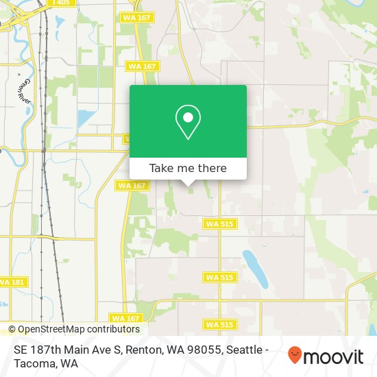 Mapa de SE 187th Main Ave S, Renton, WA 98055