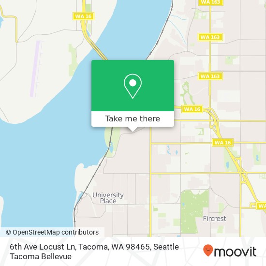 Mapa de 6th Ave Locust Ln, Tacoma, WA 98465