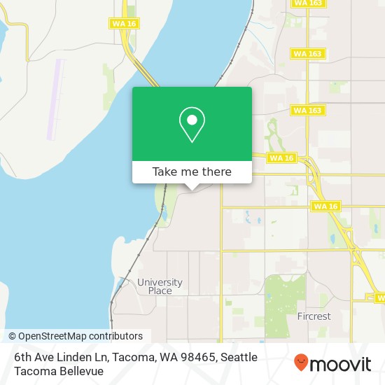Mapa de 6th Ave Linden Ln, Tacoma, WA 98465