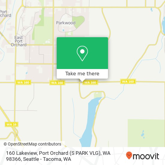 Mapa de 160 Lakeview, Port Orchard (S PARK VLG), WA 98366