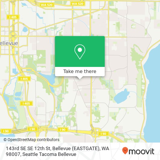 Mapa de 143rd SE SE 12th St, Bellevue (EASTGATE), WA 98007