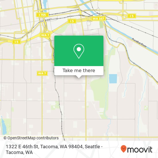 Mapa de 1322 E 46th St, Tacoma, WA 98404