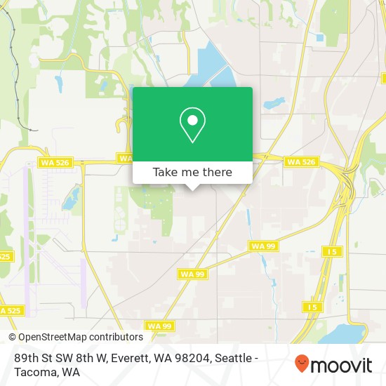 Mapa de 89th St SW 8th W, Everett, WA 98204