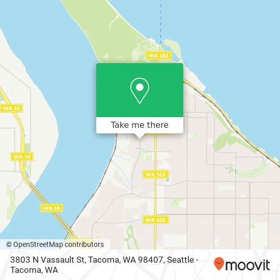 Mapa de 3803 N Vassault St, Tacoma, WA 98407