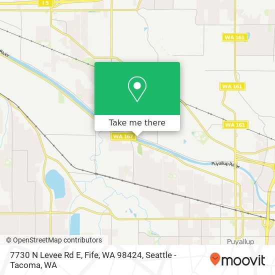 Mapa de 7730 N Levee Rd E, Fife, WA 98424