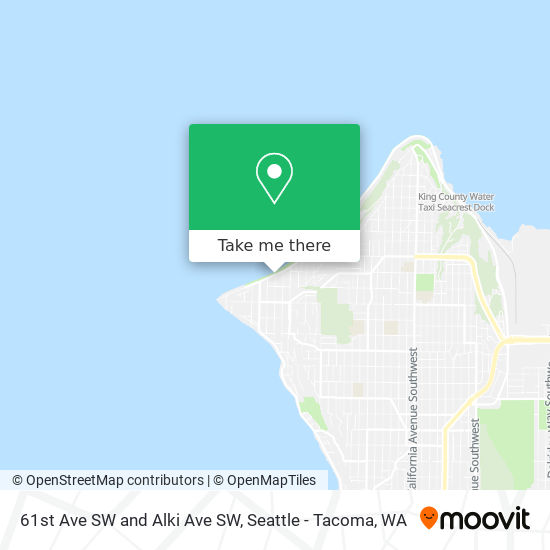 61st Ave SW and Alki Ave SW map