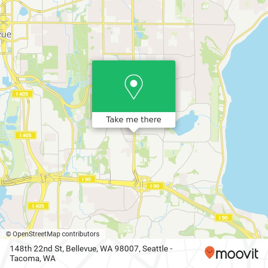Mapa de 148th 22nd St, Bellevue, WA 98007
