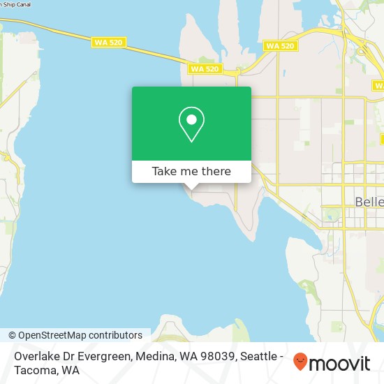 Mapa de Overlake Dr Evergreen, Medina, WA 98039