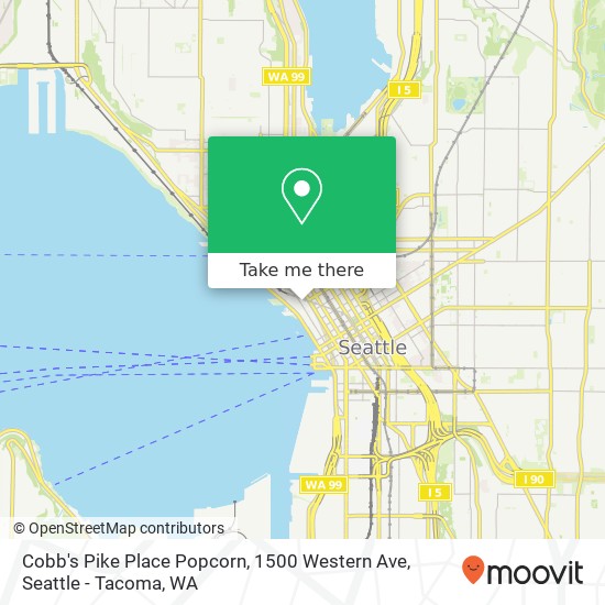 Mapa de Cobb's Pike Place Popcorn, 1500 Western Ave