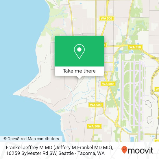 Mapa de Frankel Jeffrey M MD (Jeffery M Frankel MD MD), 16259 Sylvester Rd SW