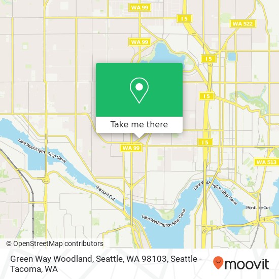 Mapa de Green Way Woodland, Seattle, WA 98103