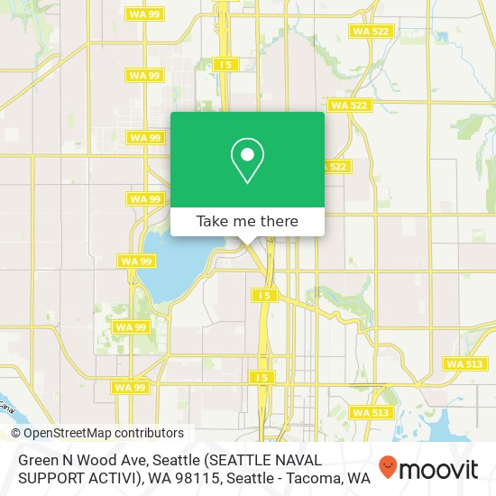Mapa de Green N Wood Ave, Seattle (SEATTLE NAVAL SUPPORT ACTIVI), WA 98115