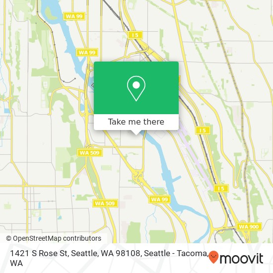 Mapa de 1421 S Rose St, Seattle, WA 98108