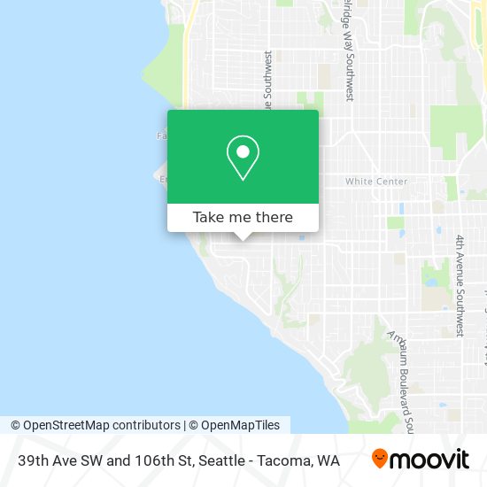 39th Ave SW and 106th St map