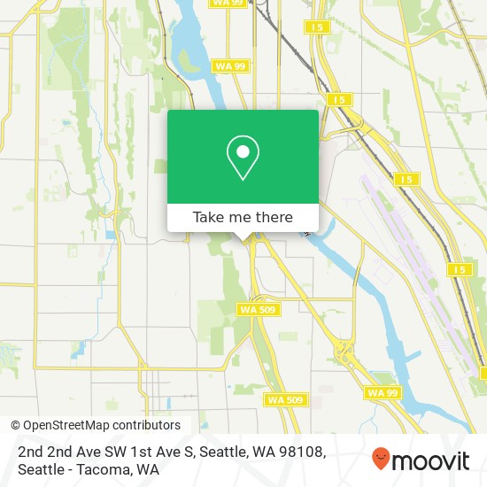 Mapa de 2nd 2nd Ave SW 1st Ave S, Seattle, WA 98108