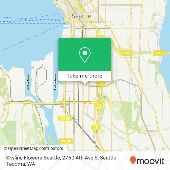 Mapa de Skyline Flowers Seattle, 2760 4th Ave S