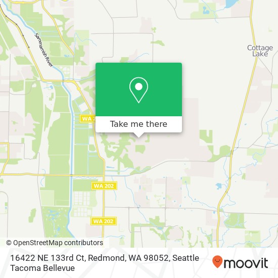 Mapa de 16422 NE 133rd Ct, Redmond, WA 98052