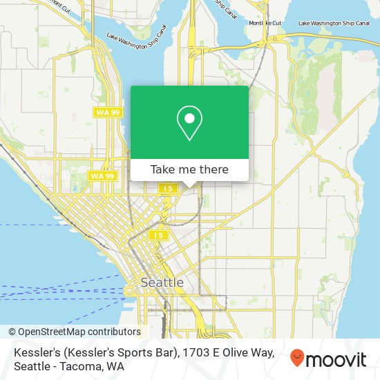 Mapa de Kessler's (Kessler's Sports Bar), 1703 E Olive Way