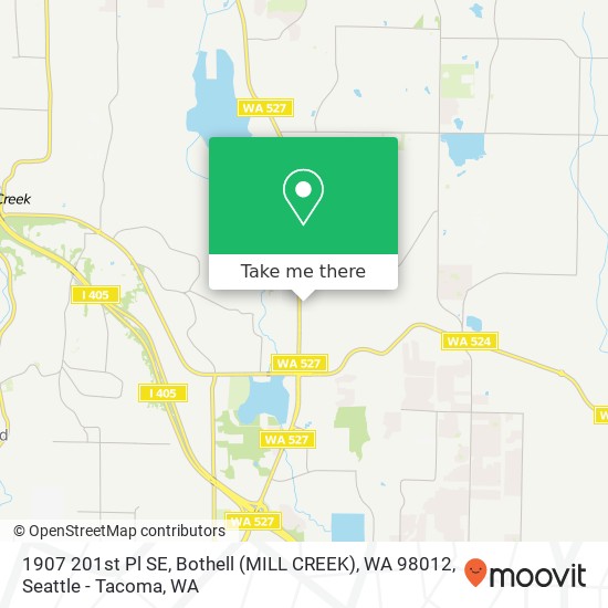 Mapa de 1907 201st Pl SE, Bothell (MILL CREEK), WA 98012