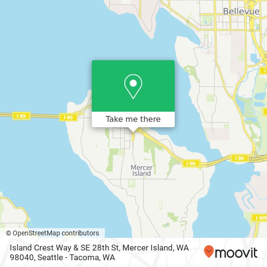 Mapa de Island Crest Way & SE 28th St, Mercer Island, WA 98040