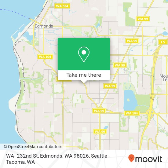 Mapa de WA- 232nd St, Edmonds, WA 98026