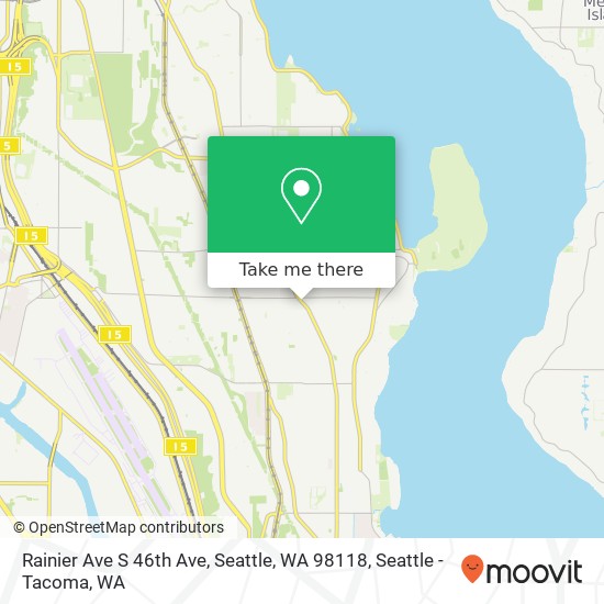 Mapa de Rainier Ave S 46th Ave, Seattle, WA 98118