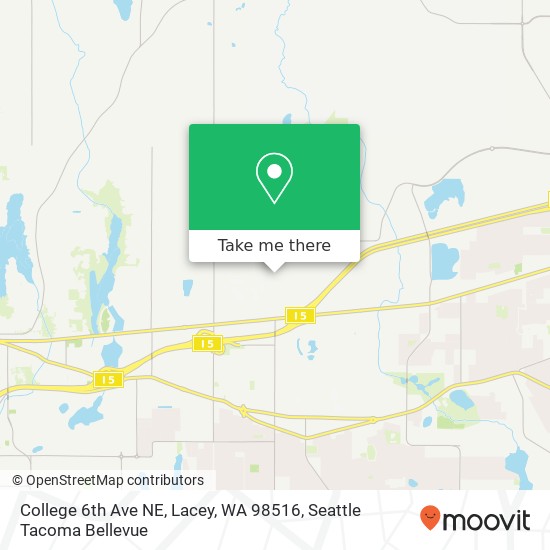Mapa de College 6th Ave NE, Lacey, WA 98516