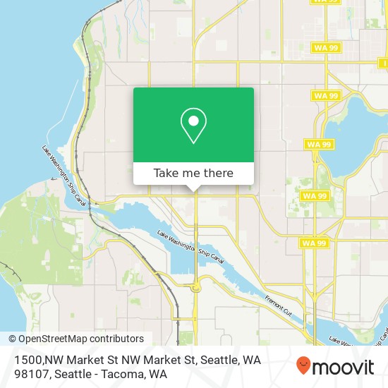 Mapa de 1500,NW Market St NW Market St, Seattle, WA 98107