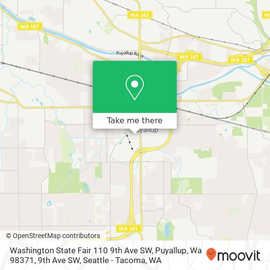 Mapa de Washington State Fair 110 9th Ave SW, Puyallup, Wa 98371, 9th Ave SW