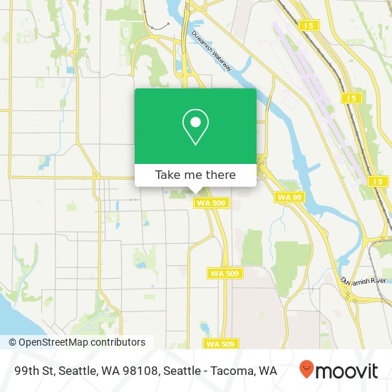 Mapa de 99th St, Seattle, WA 98108