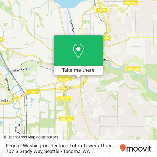 Mapa de Regus - Washington, Renton - Triton Towers Three, 707 S Grady Way