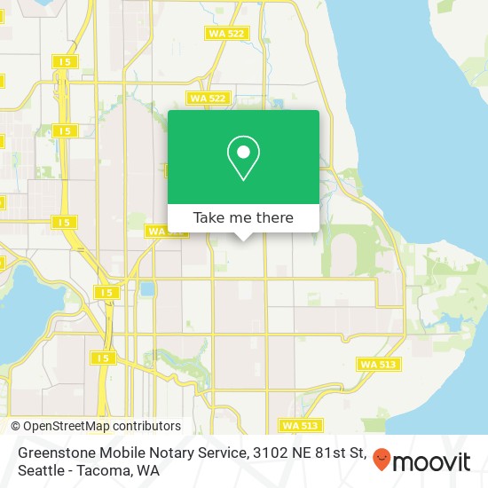 Mapa de Greenstone Mobile Notary Service, 3102 NE 81st St